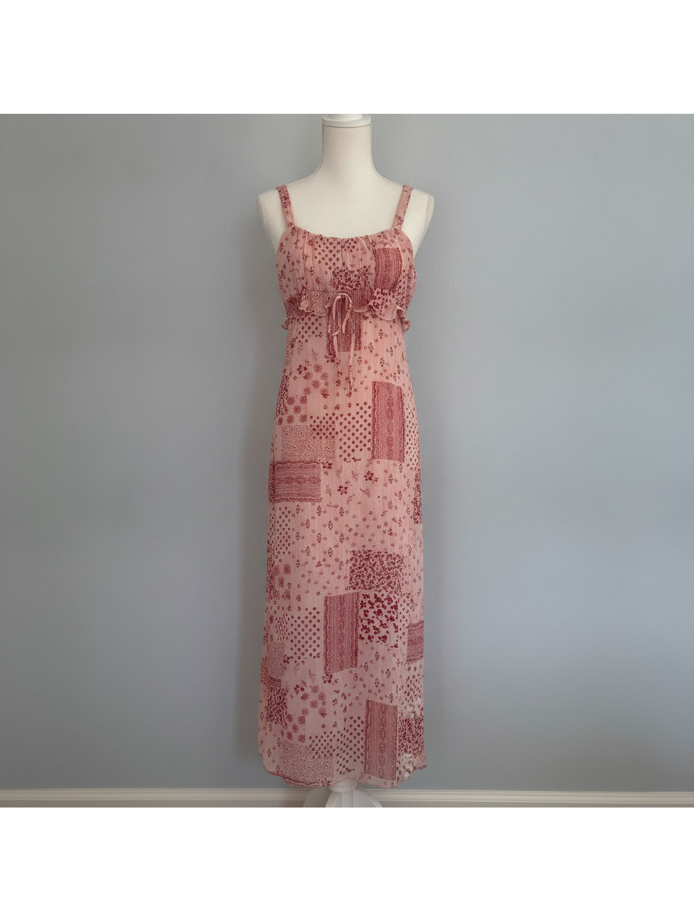 NWT Kirious Los Angeles Pink and Red Patterned Maxi Dress Size S